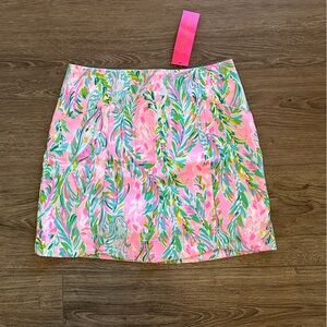 Pink Tropical Print Mini Skirt NWT